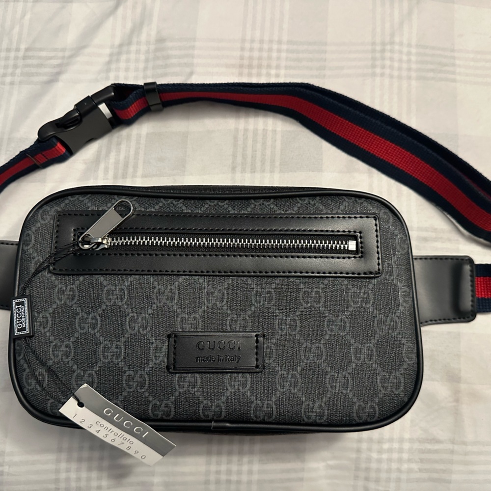 Gucci Black Belt Bag with Signature GG Monogram